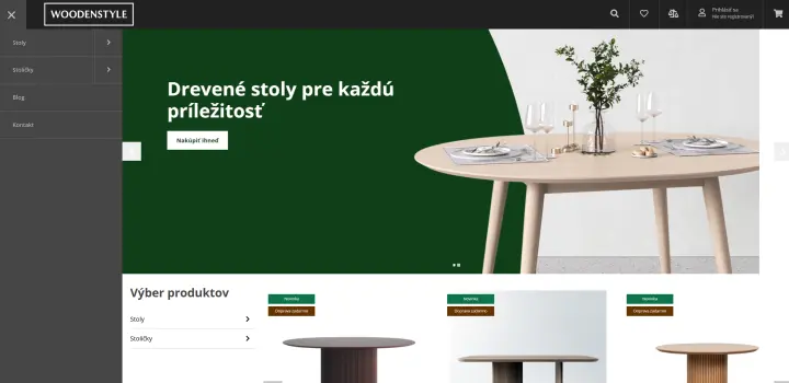 E-shop s úpravami podľa požiadaviek pre Woodenstyle.sk